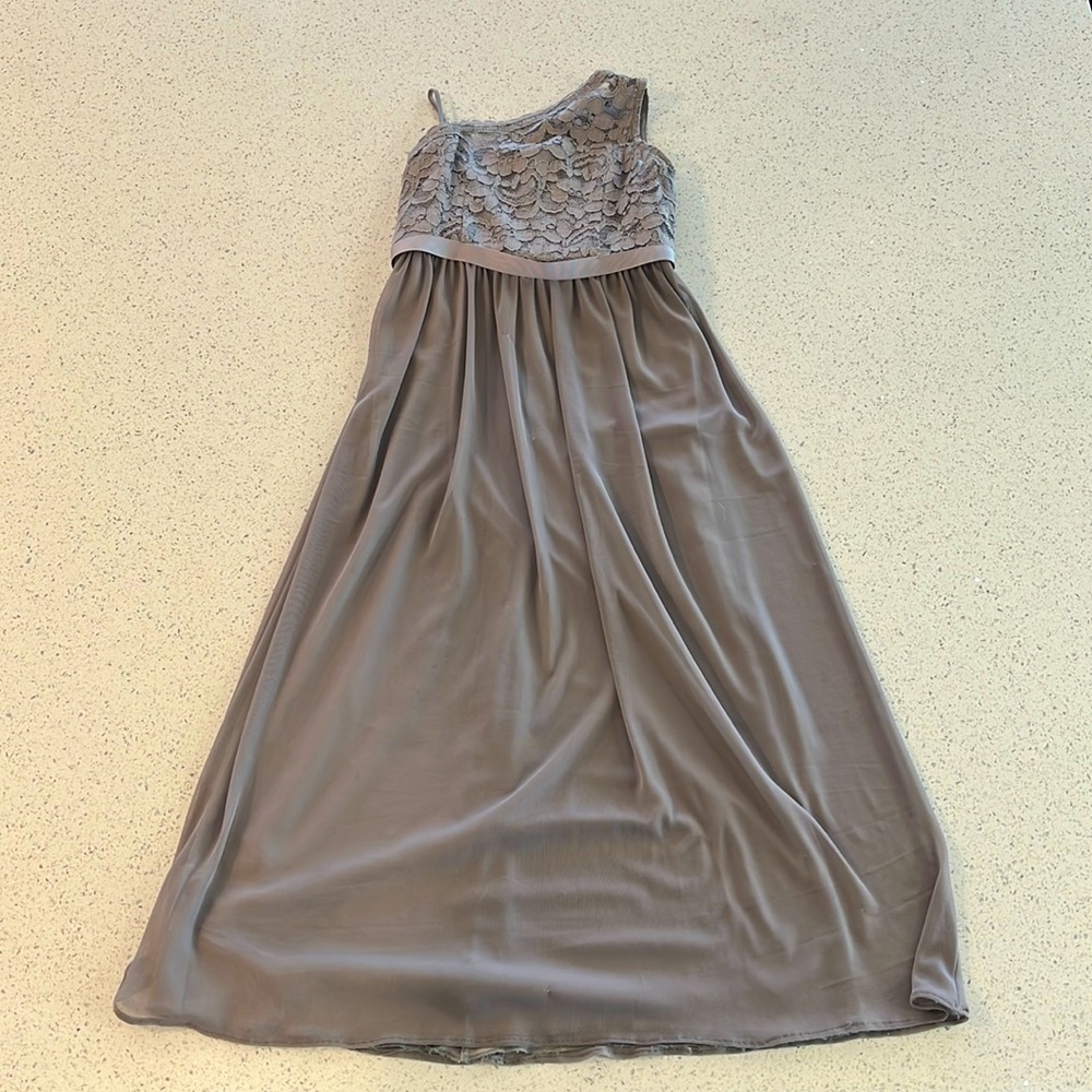 David’s Bridal Dress. Junior Size 8. Gray Jr. Brides Maid Dress